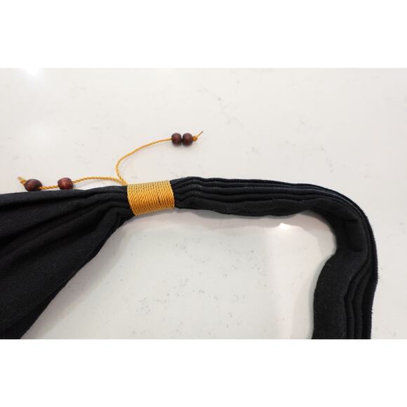 Bohemian Olive and Black Bindle Purse with Embroidery n Coconut Button - Picture 9 of 9